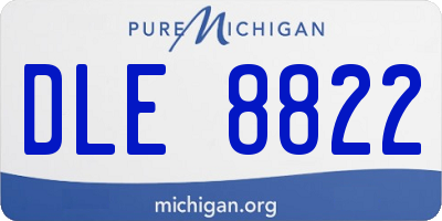 MI license plate DLE8822