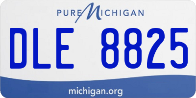 MI license plate DLE8825
