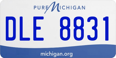 MI license plate DLE8831