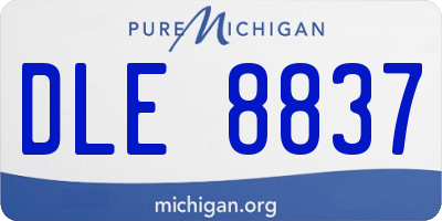 MI license plate DLE8837