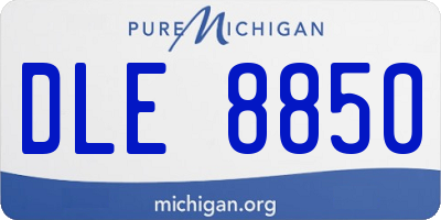 MI license plate DLE8850