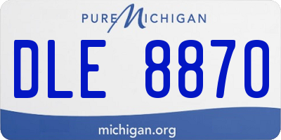 MI license plate DLE8870