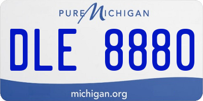 MI license plate DLE8880