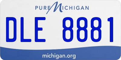 MI license plate DLE8881