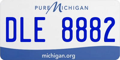 MI license plate DLE8882