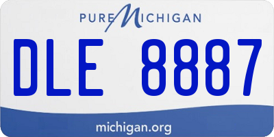 MI license plate DLE8887