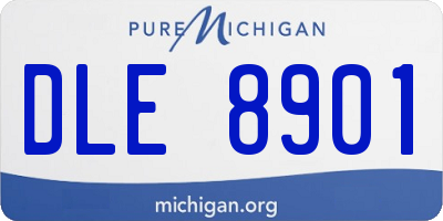 MI license plate DLE8901
