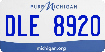 MI license plate DLE8920