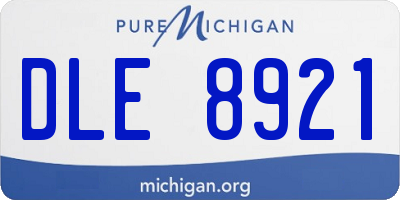 MI license plate DLE8921