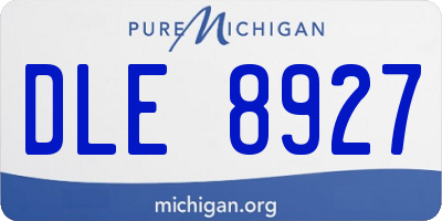 MI license plate DLE8927