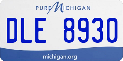MI license plate DLE8930