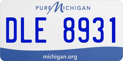 MI license plate DLE8931