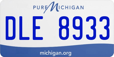 MI license plate DLE8933