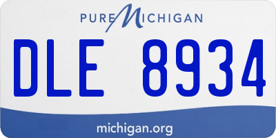 MI license plate DLE8934