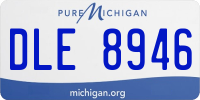 MI license plate DLE8946