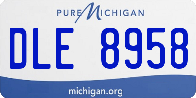 MI license plate DLE8958