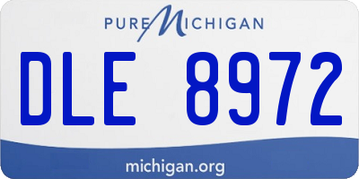 MI license plate DLE8972