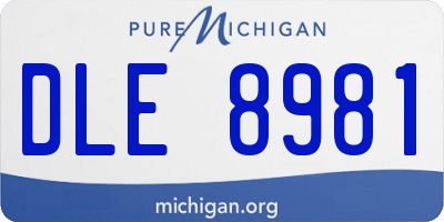 MI license plate DLE8981