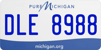 MI license plate DLE8988