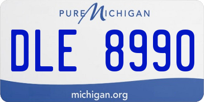 MI license plate DLE8990