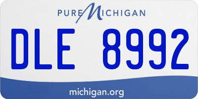 MI license plate DLE8992