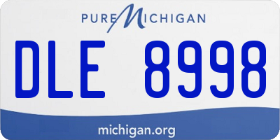 MI license plate DLE8998