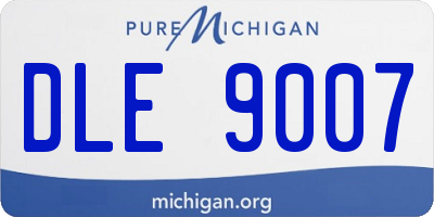 MI license plate DLE9007