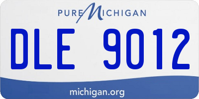 MI license plate DLE9012
