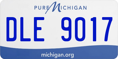 MI license plate DLE9017