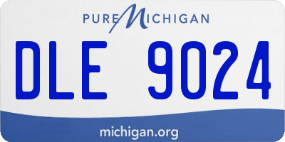 MI license plate DLE9024