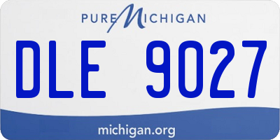 MI license plate DLE9027