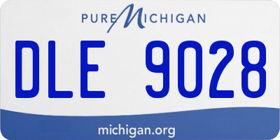MI license plate DLE9028