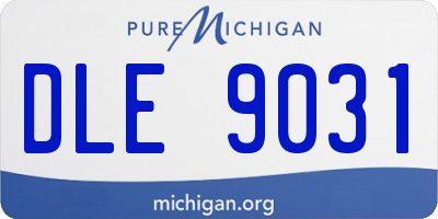 MI license plate DLE9031