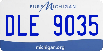 MI license plate DLE9035