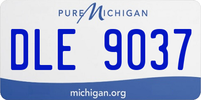 MI license plate DLE9037