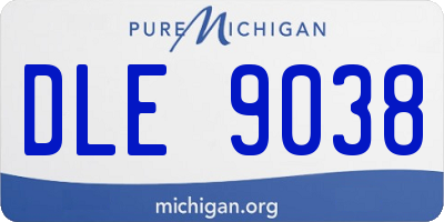 MI license plate DLE9038