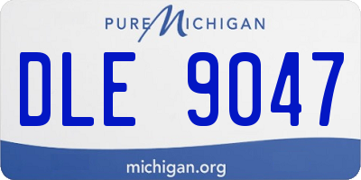 MI license plate DLE9047