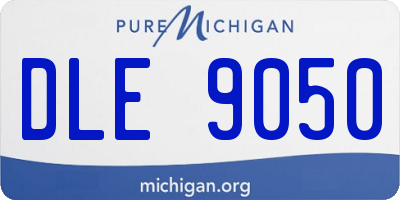 MI license plate DLE9050