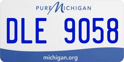 MI license plate DLE9058