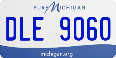 MI license plate DLE9060