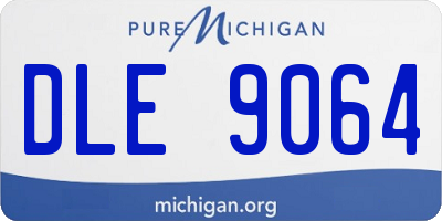 MI license plate DLE9064
