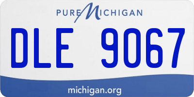 MI license plate DLE9067