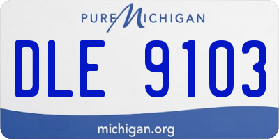 MI license plate DLE9103