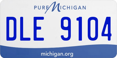 MI license plate DLE9104
