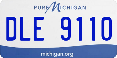 MI license plate DLE9110