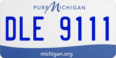 MI license plate DLE9111