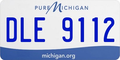 MI license plate DLE9112