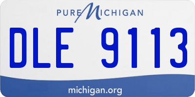 MI license plate DLE9113