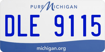MI license plate DLE9115