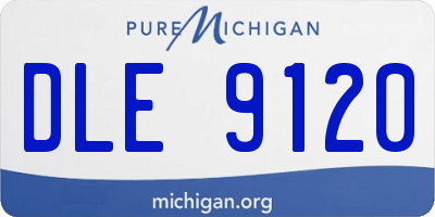 MI license plate DLE9120